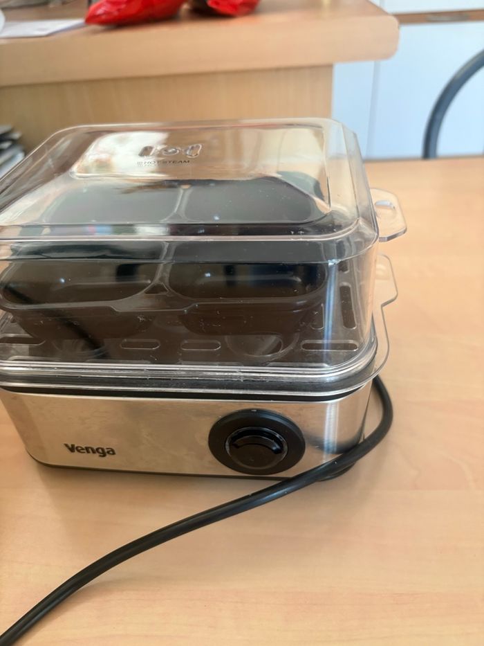 Cuit-Œufs Multifonction, avec Plateau pour Œufs Pochés, 500 W, Noir/Inox, VG EK 3000