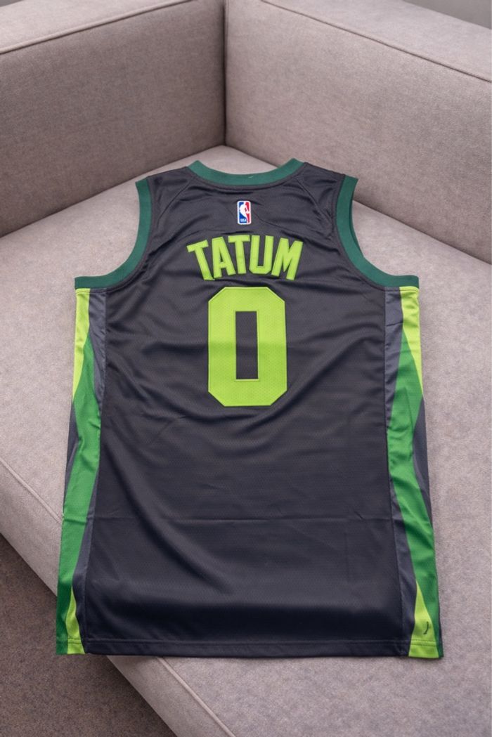 Maillot NBA Boston Celtics Jayson Tatum #0 – City Edition Noir/Vert – Taille L – Neuf avec étiquettes - photo numéro 4