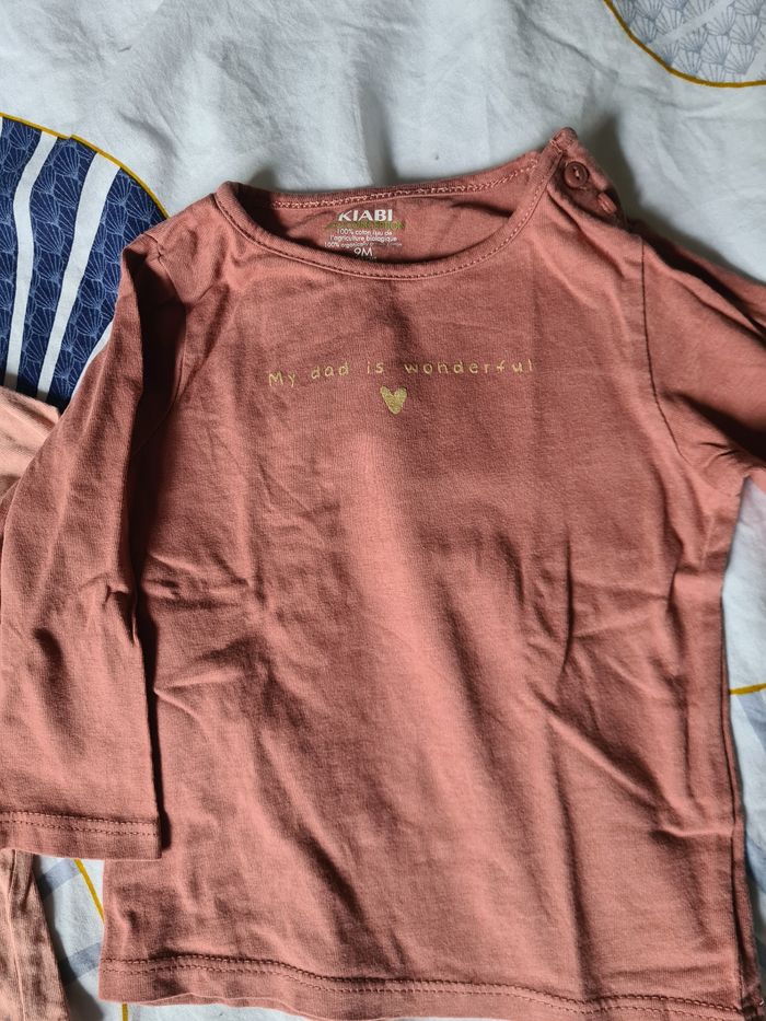 Lot 2 haut. Tee-shirt. Manches longues. 9 mois. Kiabi - photo numéro 3