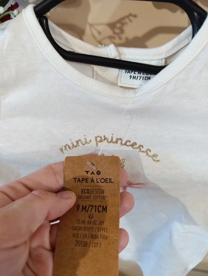 T-shirt manche longue Tape à l'oeil 9mois neuf avec étiquette - photo numéro 2