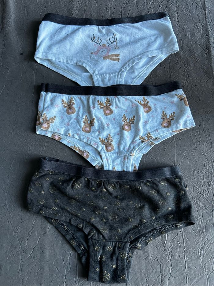 Lot de 3 culottes shortys Noël petite fille