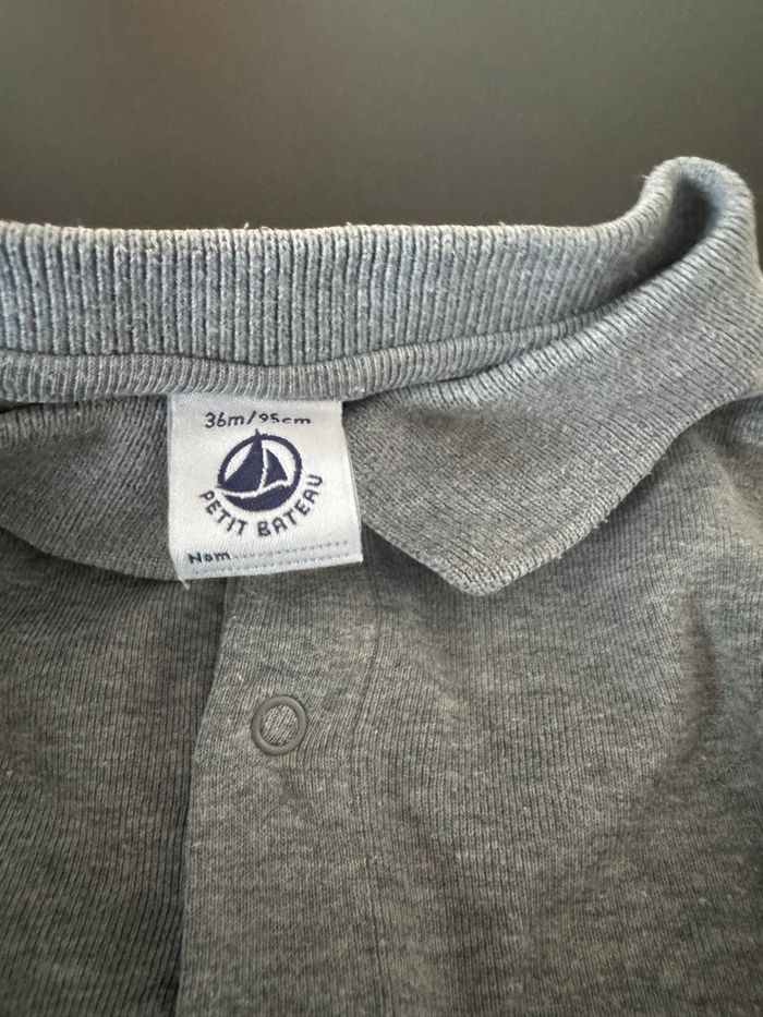 Body polo Petit Bateau gris - photo numéro 3