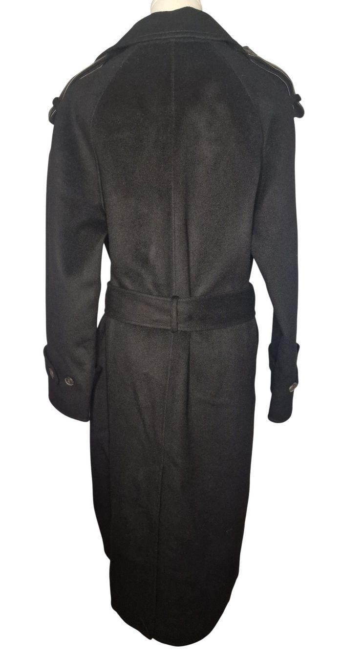 Manteau long noir ceinturé The Kooples laine/polyamide Taille 1 femme - photo numéro 6