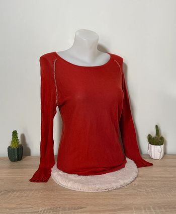 Pull fin rouge uni U collection