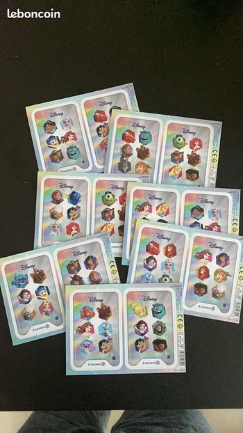 Lot de 7 paquets de 4 cartes Disney Leclerc 2025