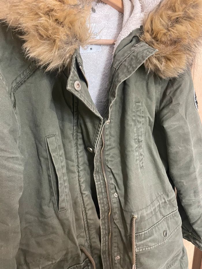 Parka kaki doublée fourrure style army - Gemo - Taille M - photo numéro 5