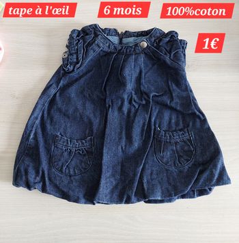 Robe Tape A l'œil en jean fille 6mois 