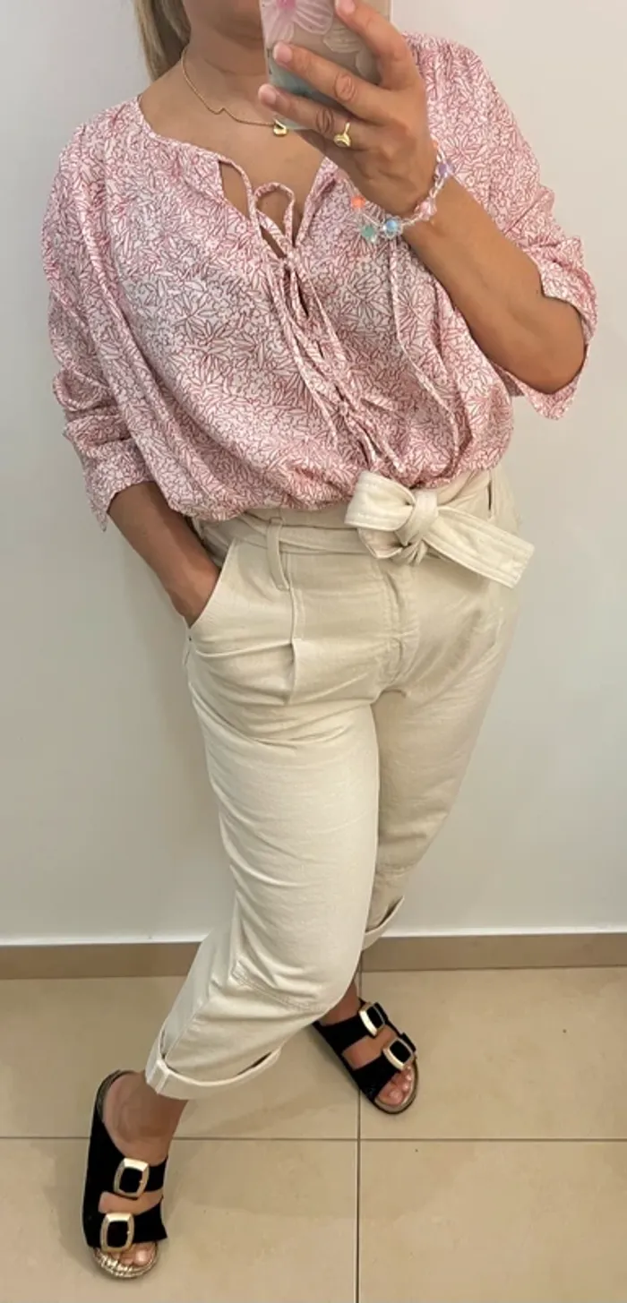 Blouse ample floral Des Petits Hauts  taille 38 et plus - photo numéro 2
