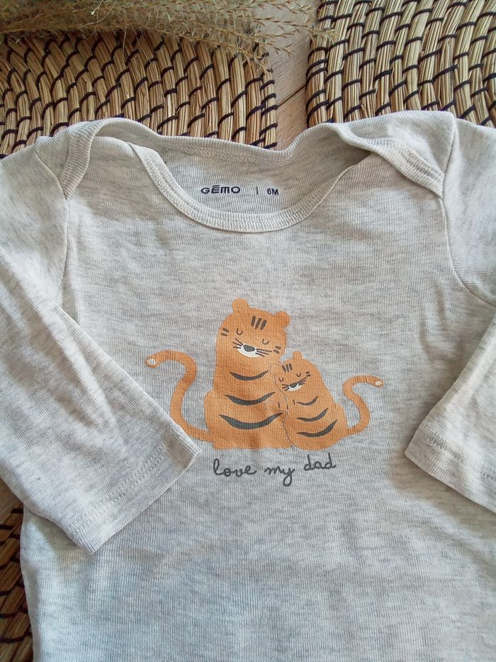 Lot 3 bodies manches longues thème savane Gemo taille 3 mois - photo numéro 6