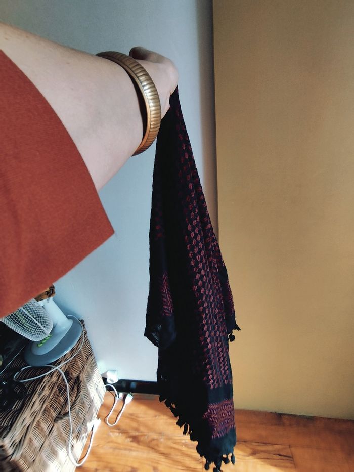 Chèche noir et bordeau - photo numéro 2