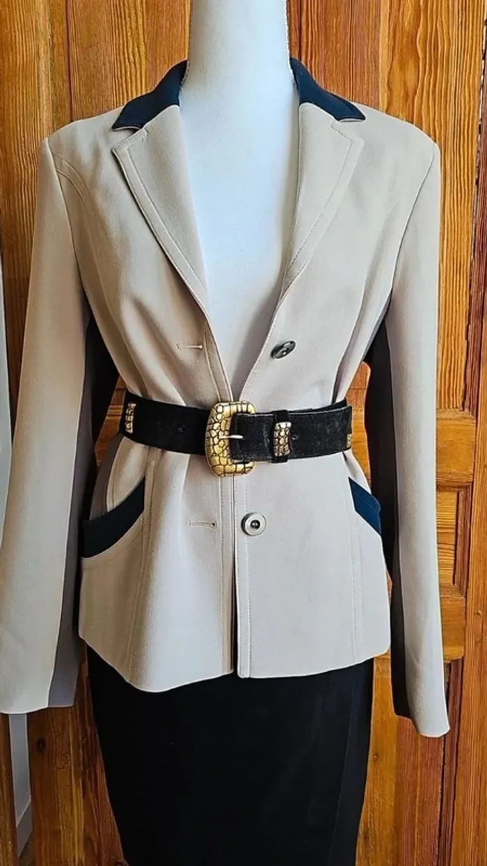 Blazer femme vintage bicolore