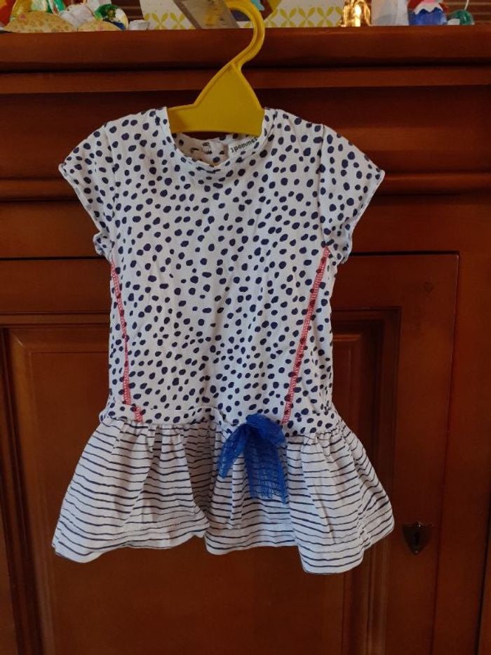 Robe petit pois rayure