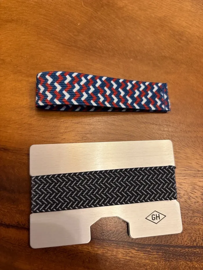 Porte-cartes en métal argenté GH