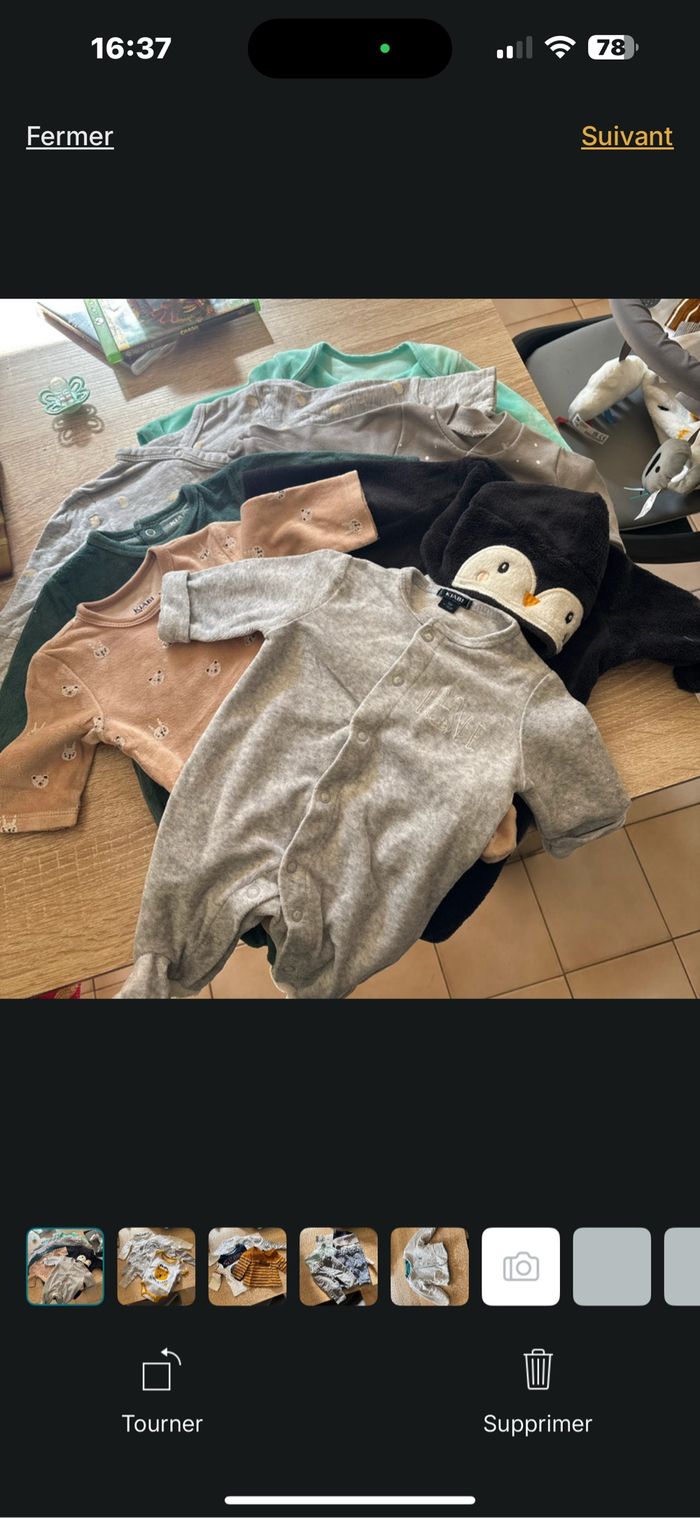 Lot 24 vêtements bébé garçon 1 Mois