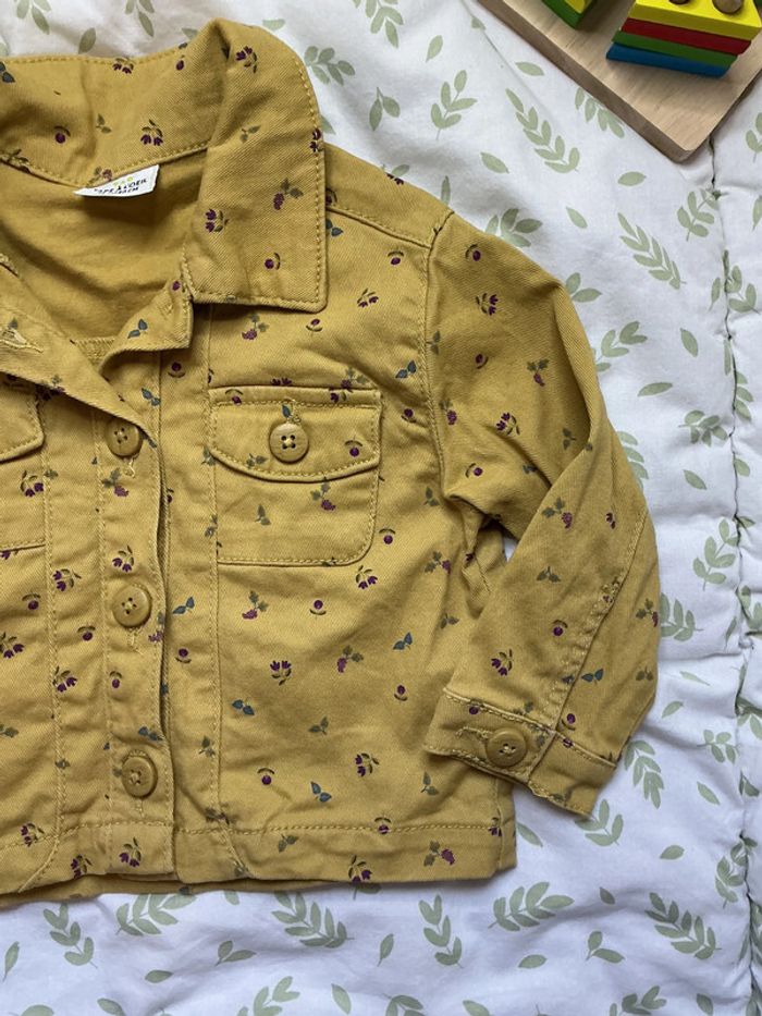 veste en jean moutarde à motifs tape à l'oeil 18 mois - photo numéro 4