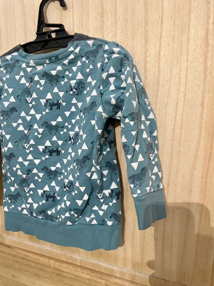 Sweat bleu vert animaux de la savane triangle 2/3 ans - photo numéro 8