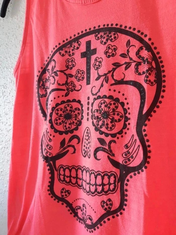 Débardeur fluo tête de mort - photo numéro 2