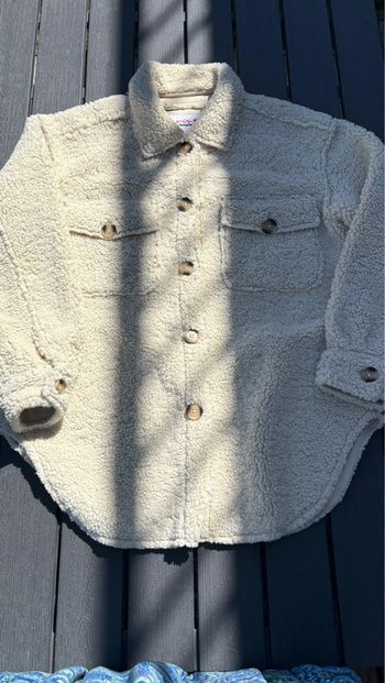 Veste chemise en laine synthétique beige crème Jennyfer taille M femme