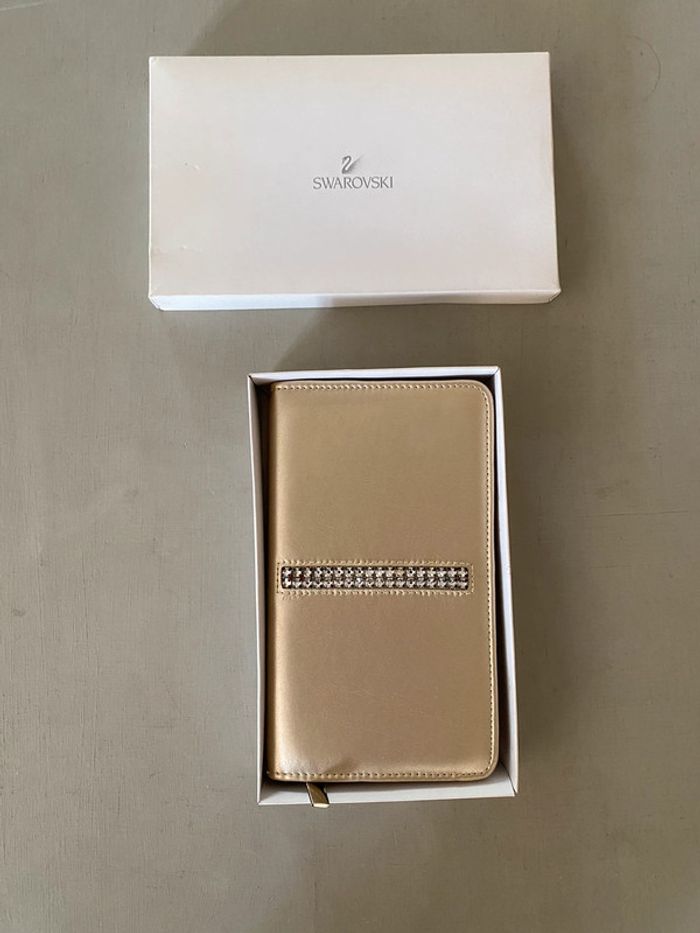 Swarovski pochette maquillage ou bijoux dorée avec brillants