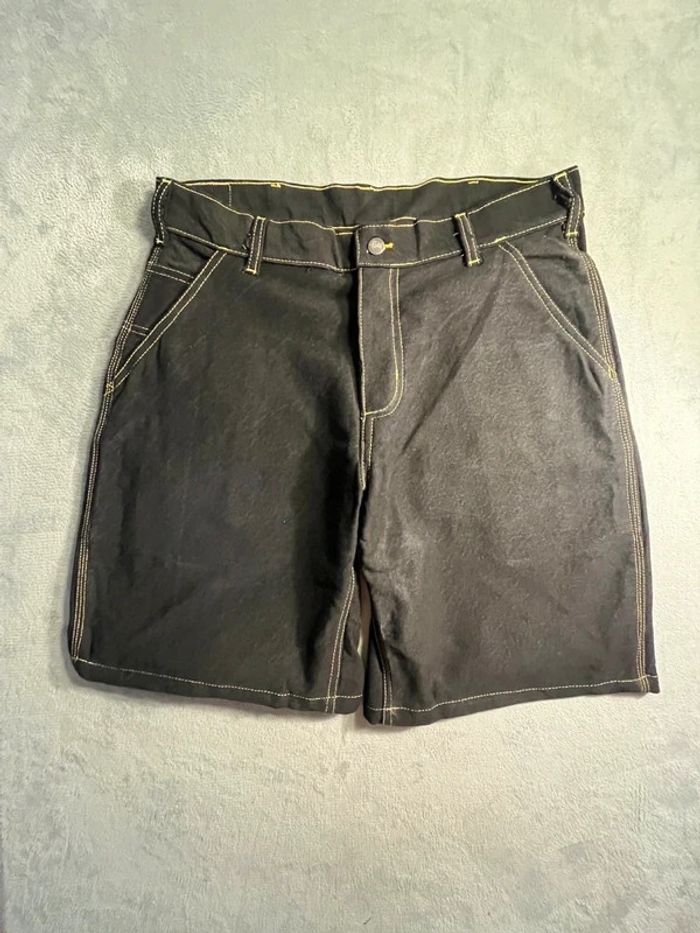 Short/Jort Stussy Black Embroidered Yellow Big Logo Back – Taille XL - photo numéro 4