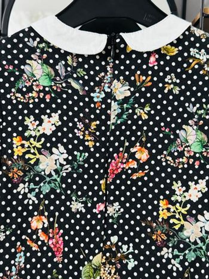 🌸 Robe à fleurs et pois - Col Claudine blanc 🌸 - photo numéro 4