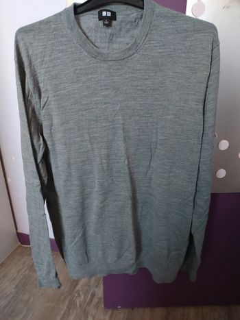 Pull gris long taille L Uniqlo