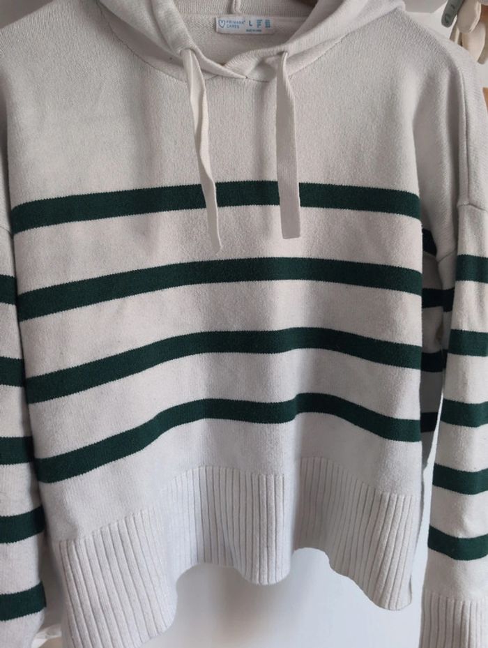 Pull capuche rayé - photo numéro 2