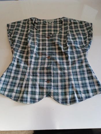 Chemisier femme sans manche Abrybus made in France taille 42 rétro vintage coupe cintrée asymétrique