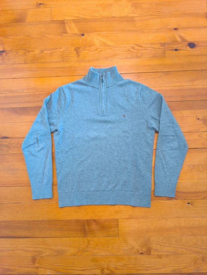 Half Zip Tommy Hilfiger - Col camionneur - Gris - Taille M - photo numéro 3