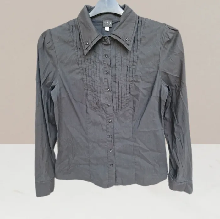 Chemise à manches longues noir - Un Deux Trois - Taille 38 - photo numéro 2