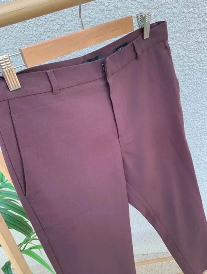 Pantalon skinny bordeaux h&m - photo numéro 2