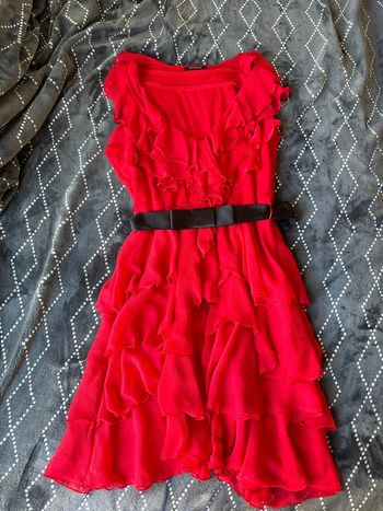 Robe à volants rouge