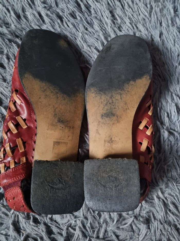Sandales à talons bordeaux 39 en cuir - photo numéro 7