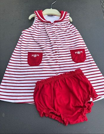 Robe été marinière 24 mois sergent major rouge de garance