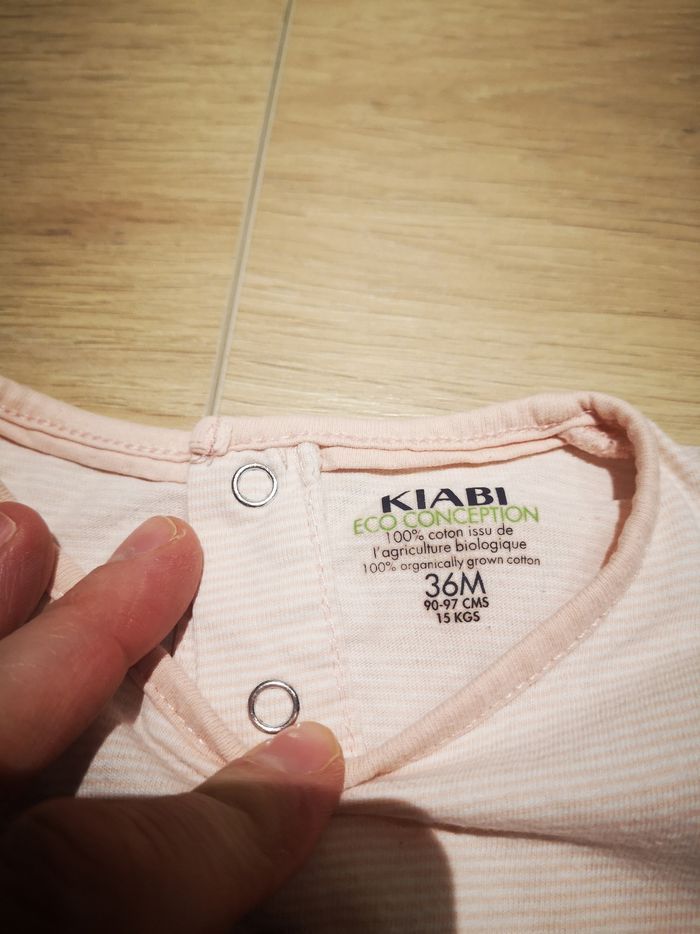 T shirt manches courtes rayé rose pâle 36 mois - photo numéro 6