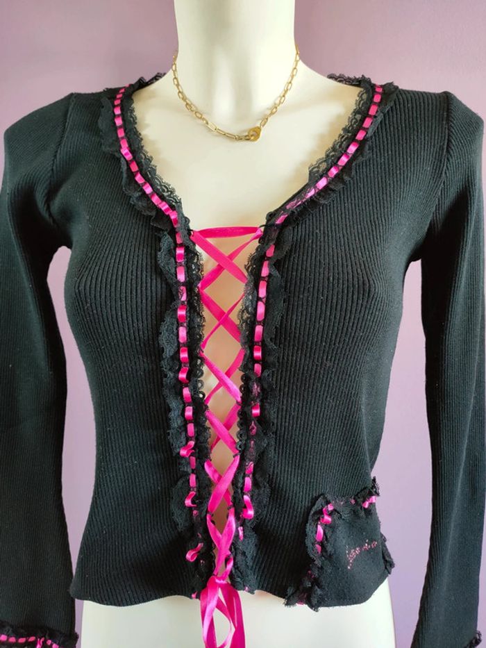 Pull corset vintage laçage Y2k - photo numéro 3