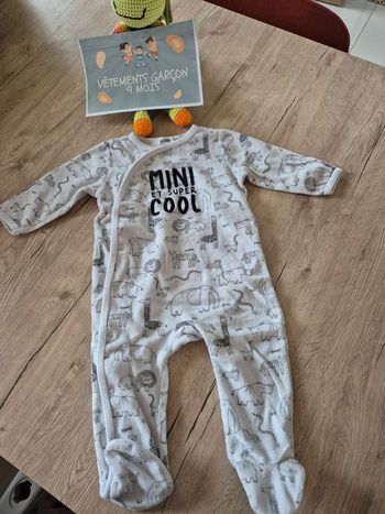 Pyjama hiver velours GEMO 9m