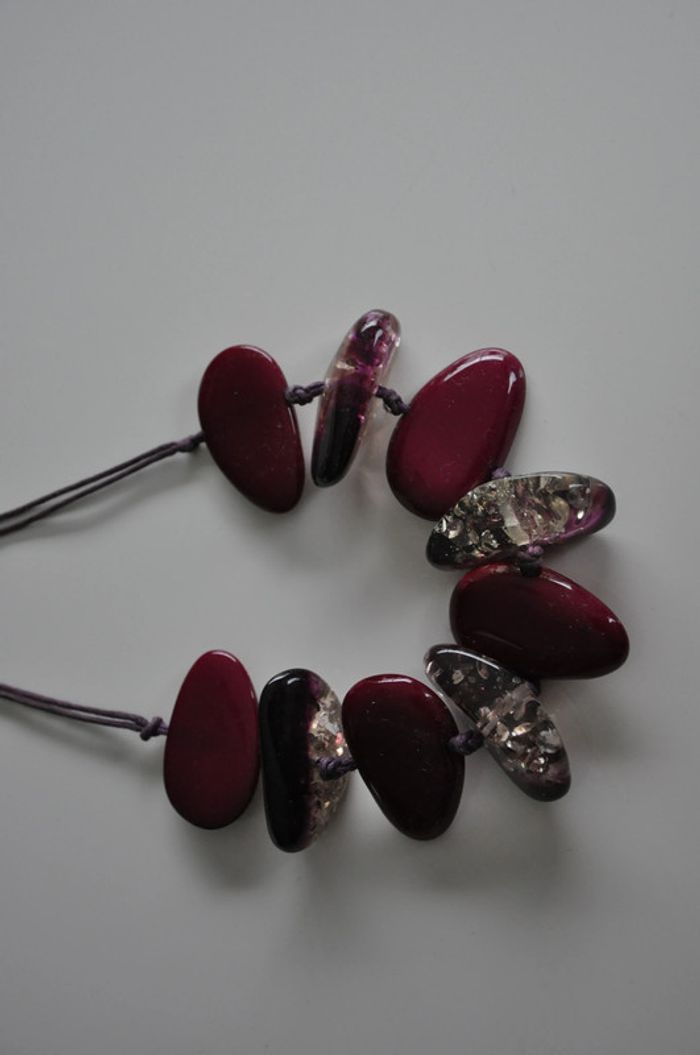 Joli collier artisanal forme galet - photo numéro 4