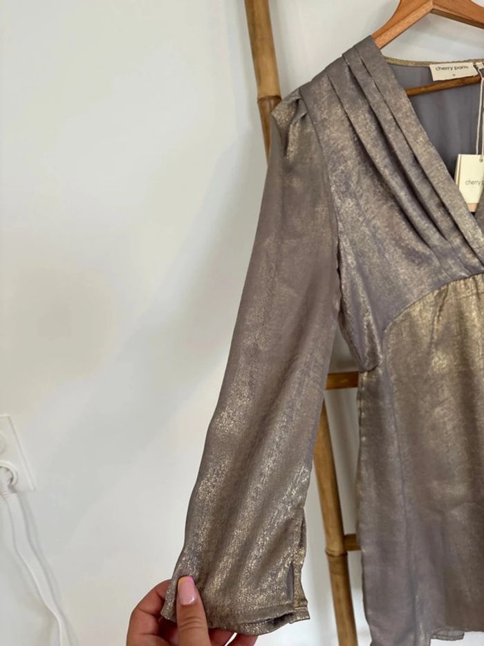 Robe argentée dorée - Cherry Paris Taille 2 Taille M - photo numéro 3
