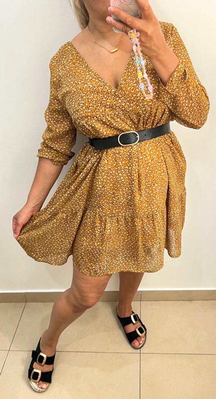 Robe courte fluide imprimée