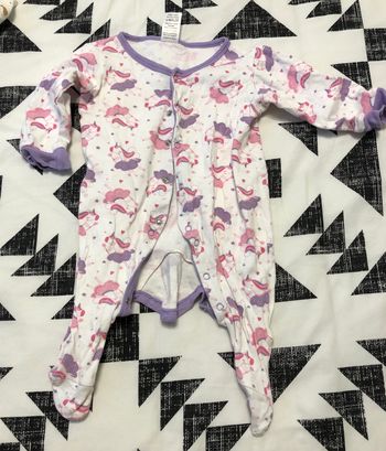 Pyjama blanc licornes 6-9 mois