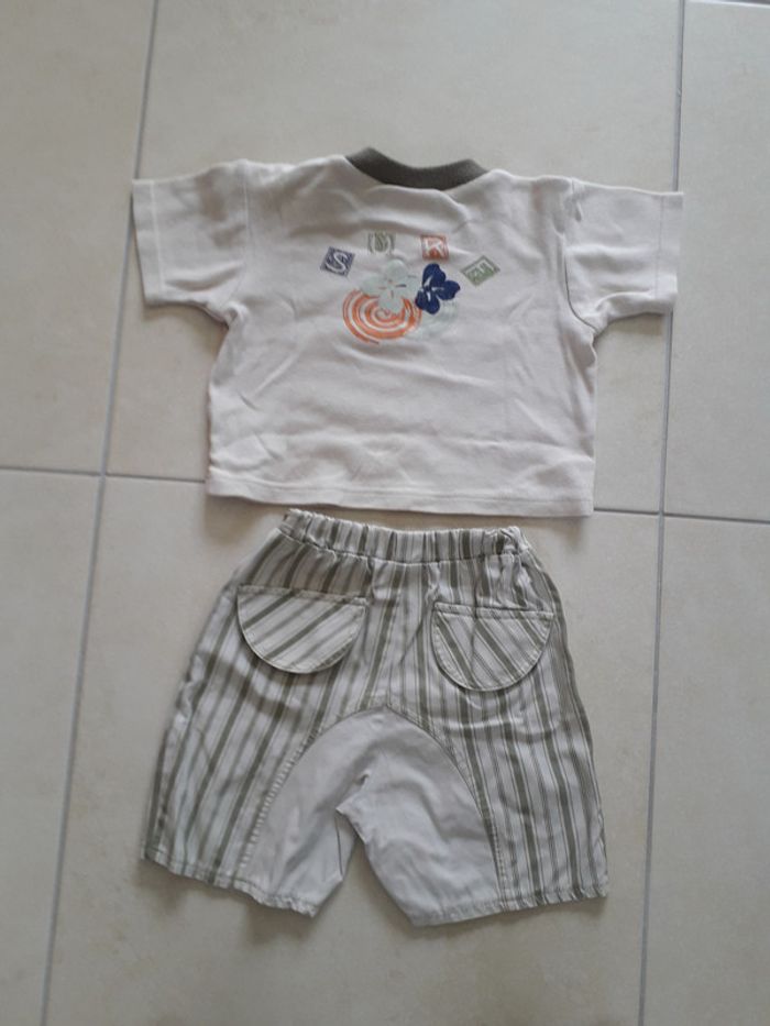 Ensemble t-shirt + short - 12 mois - photo numéro 2