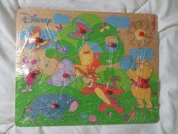 Puzzle en bois Winnie l'ourson 9 pièces, dès  18 mois, 1 an, , boutons, Disney