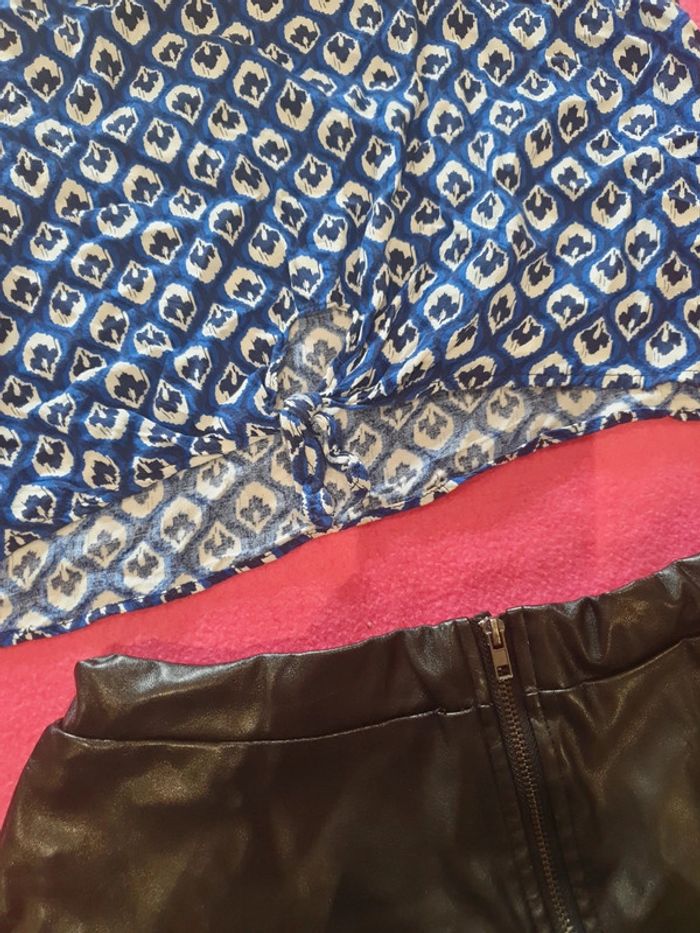 Ensemble crop top et jupe en simili - photo numéro 7