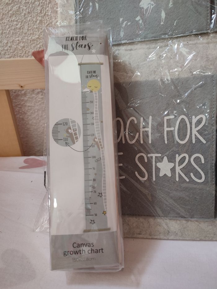 Lot de déco chambre bébé/enfant neuf - Gris clair et foncé - Nuage/Soleil - photo numéro 3