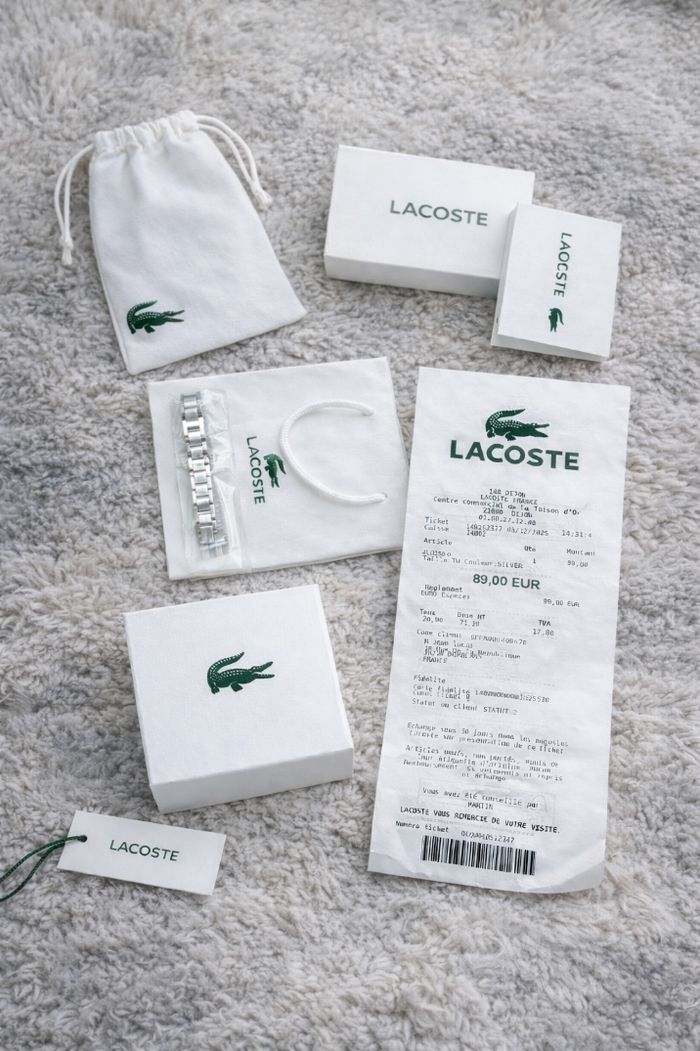Bracelet lacoste pour homme en argent