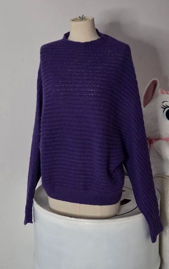 MAJE – Pull Mousse Violet Mohair & Alpaga – T1 – Made in Italy – Luxe Douillet