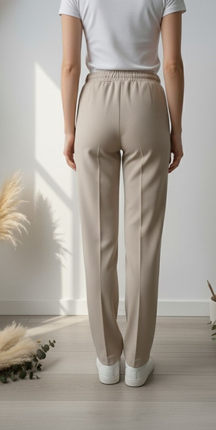 Pantalon Fluide beige Tendance / Coupe Large et Confortable - photo numéro 3