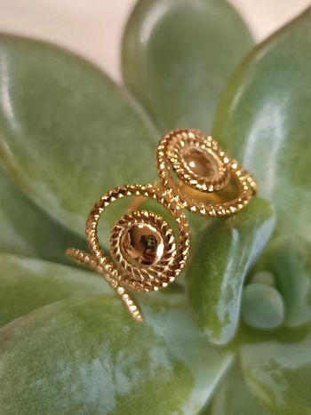 Bague ronds doré ajustable