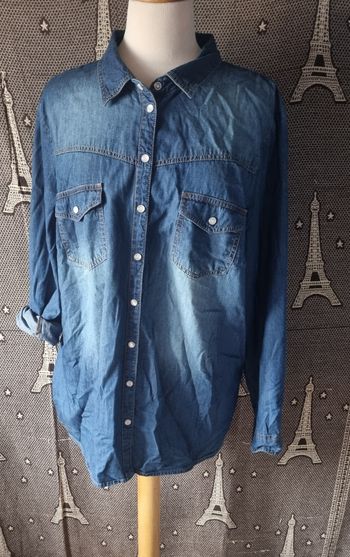 Chemise style jean manches retroussable taille 50